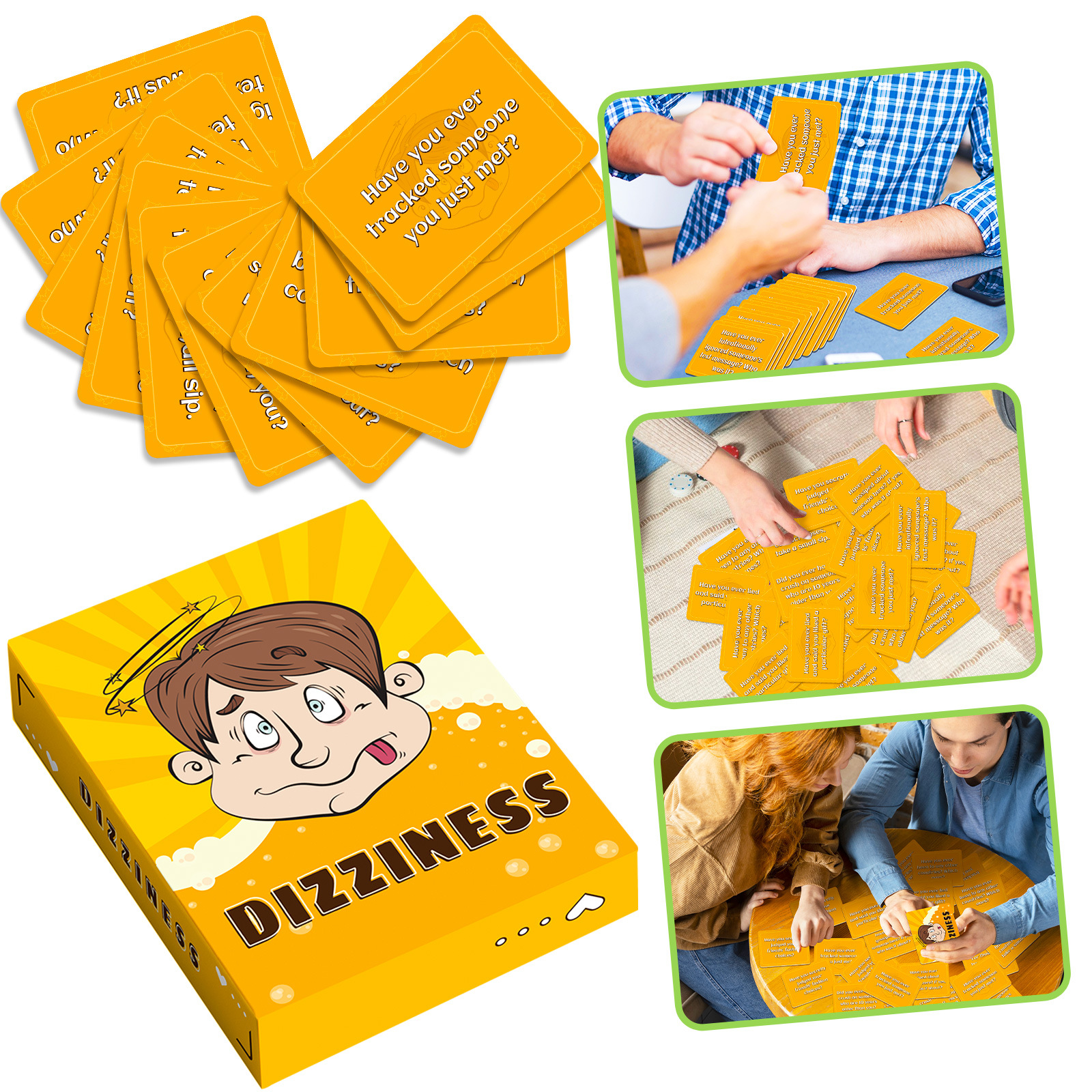 Carte da gioco gialle per feste e attività di team building_voghion.com