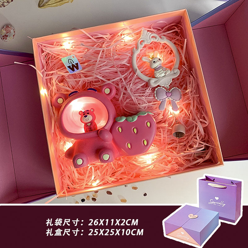 Red strawberry, pens holder, ceiling light, rabbit