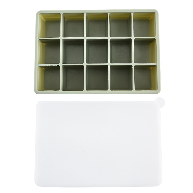 Molde de silicona para hielo transfronterizo, bandeja de hielo de grado alimenticio con tapa de silicona, bandeja de hielo de 15 compartimentos, bandeja de hielo de 24 compartimentos image 6