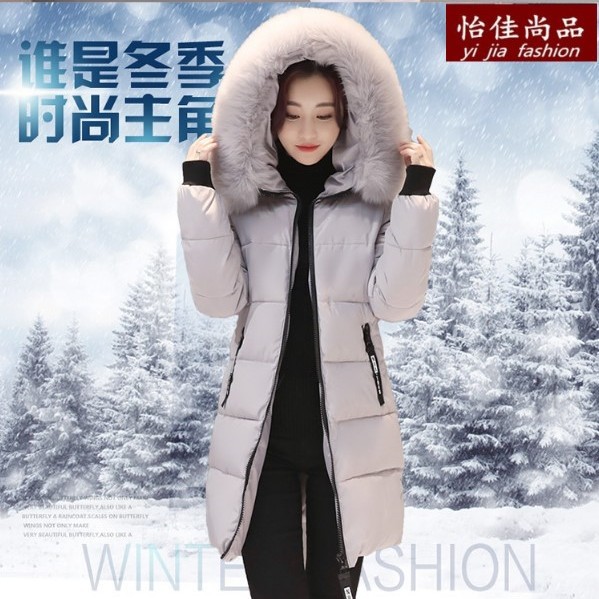 棉衣女2024冬季新款韩版时尚中长款棉服女大码修身连帽外套女棉袄