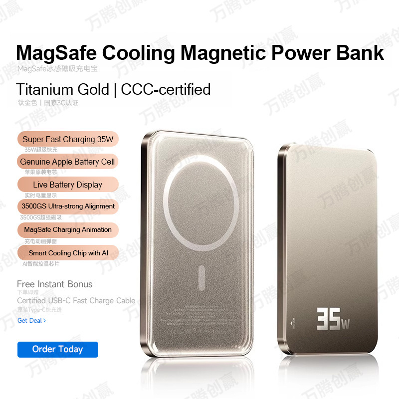 Apple Magsafe 外部バッテリーのカスタマイズに適した国境を越えた人気のワイヤレス磁気パワーバンク|undefined