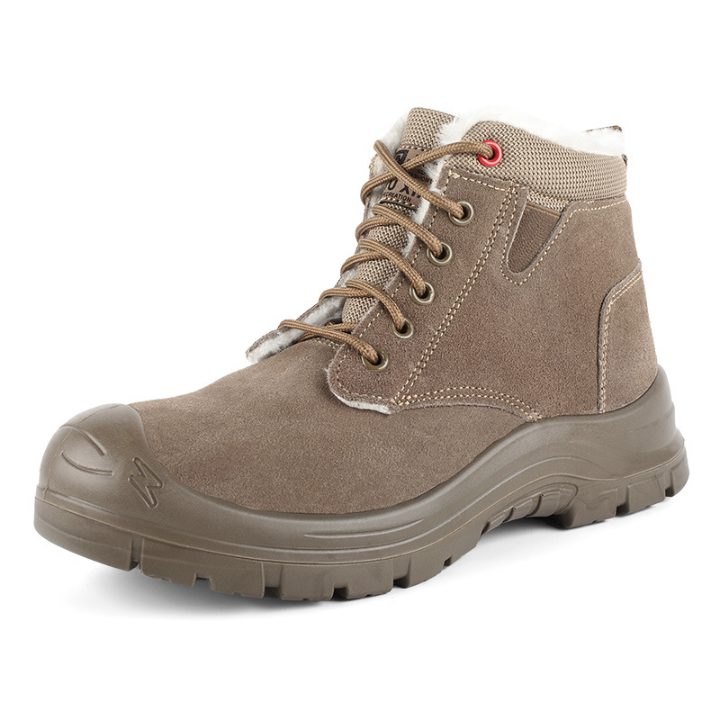 Fábrica directa al por mayor zapatos de protección laboral de cuero invierno caliente a prueba de frío de acero cabeza alta anti-golpe anti-punchada zapatos de seguridad