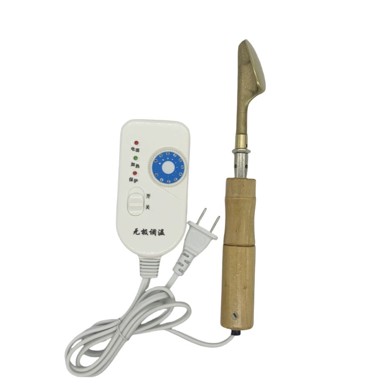 Деревянная ручка Чистый медный утюг электрический утюг кожаная обувь кожаная сумка без морщин регулировка температуры 50 Вт