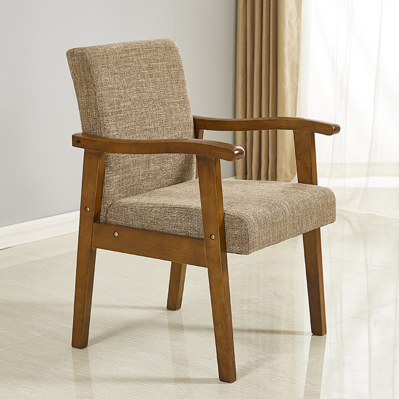 Madera maciza nórdica solo sofá silla respaldo balcón mesa de té silla casa ocio Oficina silla combinación traje