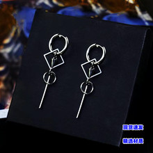 厂家直销朱正廷同款钛钢耳环创意耳钉韩国潮男嘻哈耳坠耳夹耳饰品