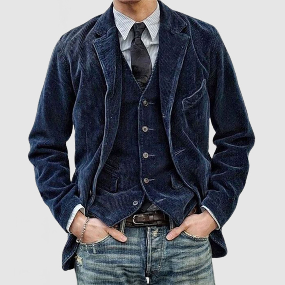 Abiti da uomo per uomo in primavera e autunno, giacche e gilet in velluto a coste per uomo_voghion.com