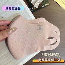 小香风蕾丝保暖口罩女秋冬季立体防沙防风防紫外线加绒面罩防晒潮