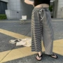 细条纹新款女童外贸裤子
