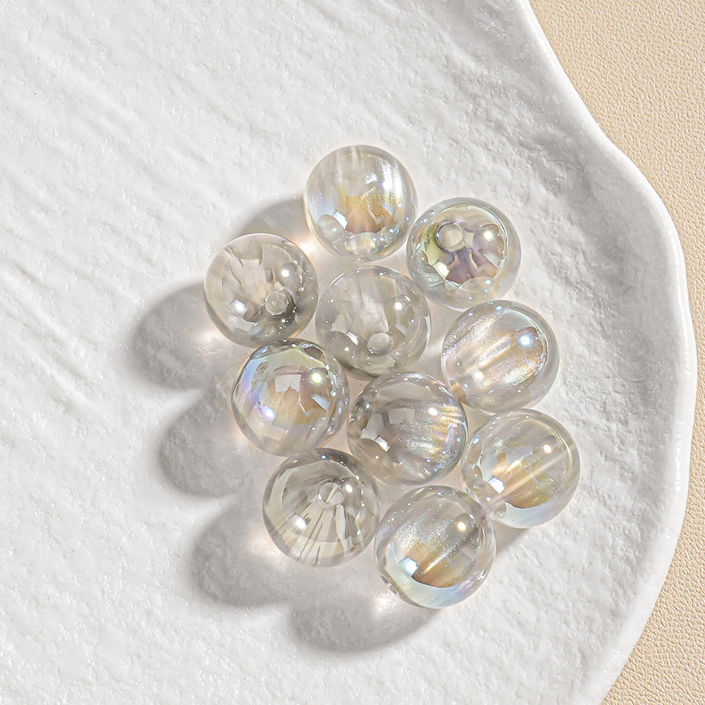 【20-30 piezas】Cuentas brillantes finas para manualidades, cuentas con orificio para cadena de teléfono, accesorios para cuentas, piezas pequeñas al por mayor