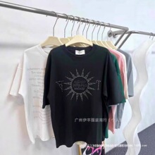 Women's T-shirts�߰汾Ůʽ���ɠC荶���t��Hot stamping T-shir