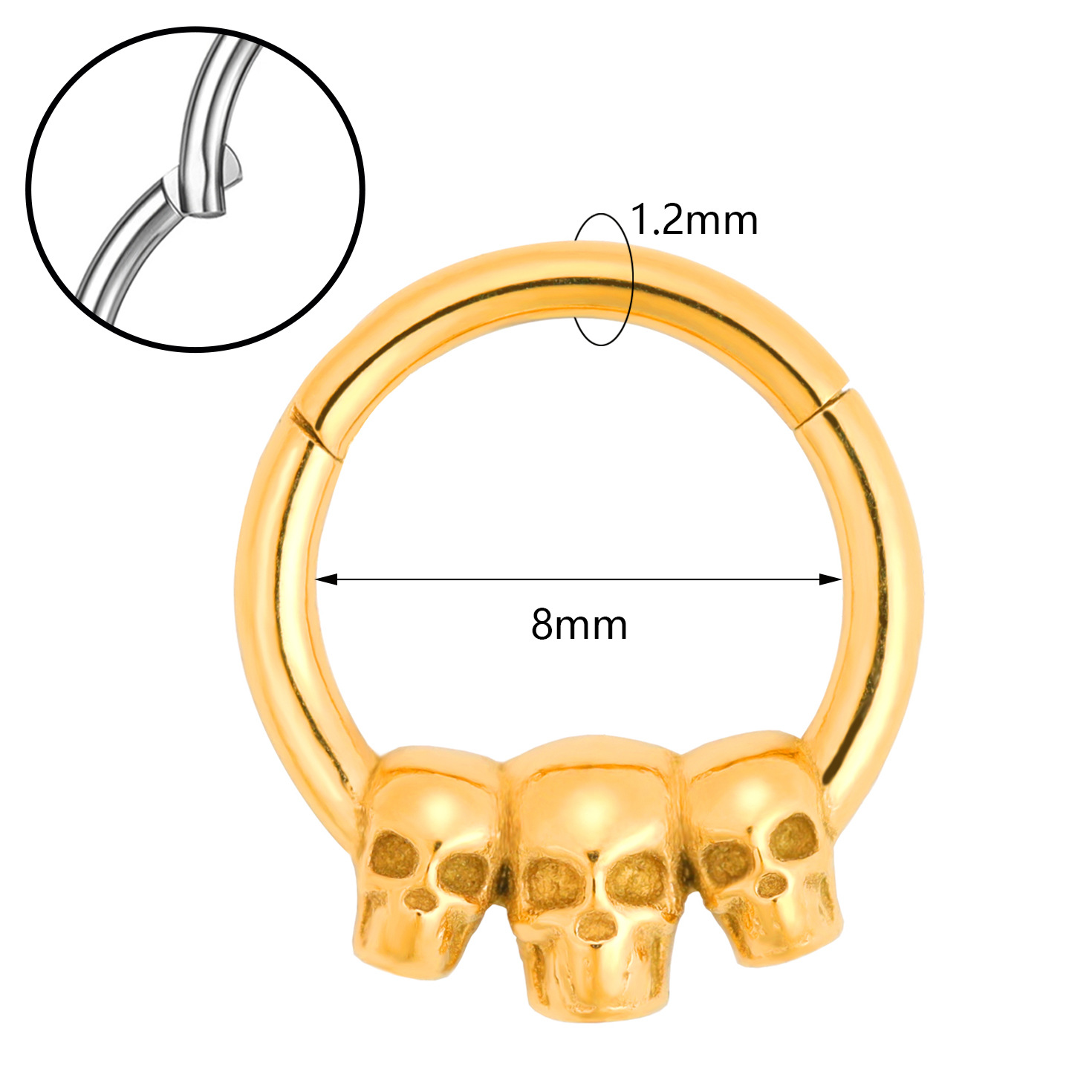 Personlig näspiercing med tre dödskallar_voghion.com