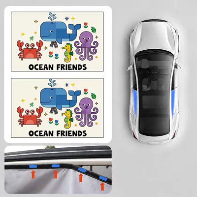 Car curtains: New Magnetic Car Sunshade - ocean-2-in-the-back-row