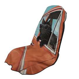 潮酷墨镜黑猫图片印花车载座套春季运动汽车毛巾坐垫套瑜伽垫女式