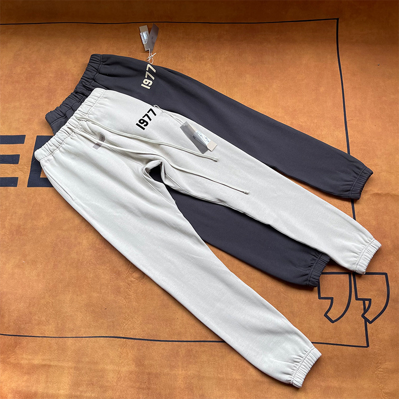 Fog Multi-Line Version Essentials Flocked 1977 Unisex Couple Jogger Sweatpants Trendy Brand