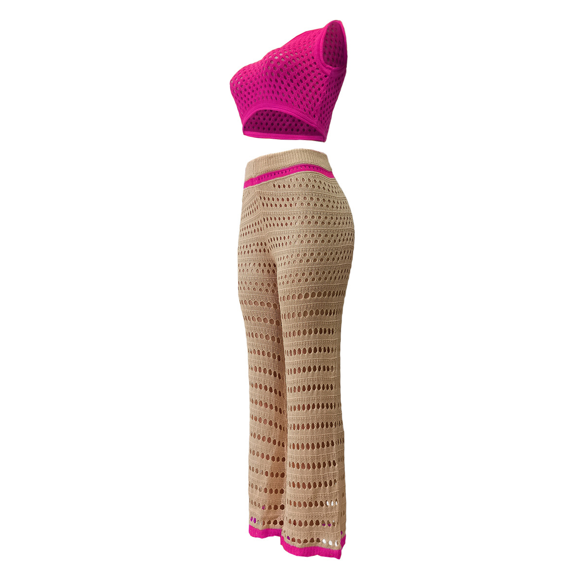 Urban Fashionable Knitted Hand Crochet Outdoor Sports Casual Suit Women Clothing