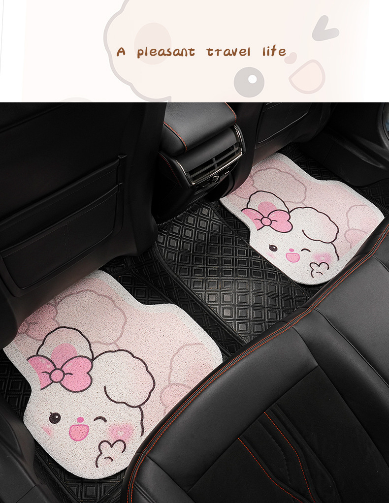 Blue Rain Silk Loop Car Floor Mats, Cute Cartoon Design, Durable and Easy to Clean, Protective Mats, Sold Individually, Wholesale Car Floor Mats