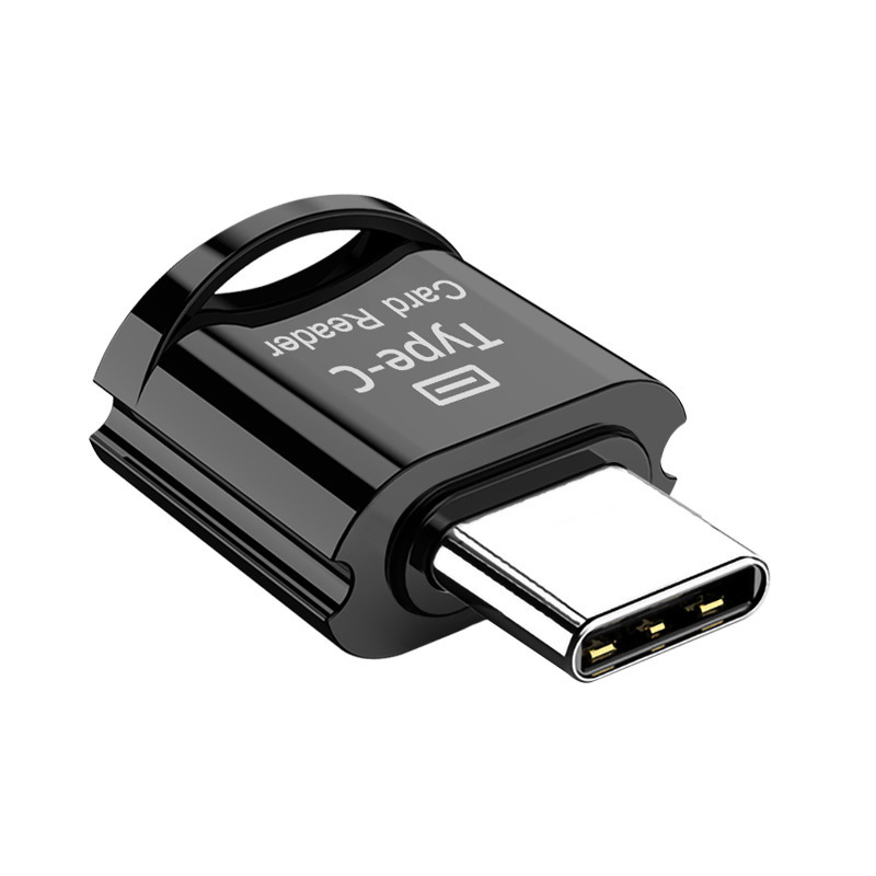 跨境type-c TF卡读卡器迷你otg转接头手机连接TF内存卡金属读卡转