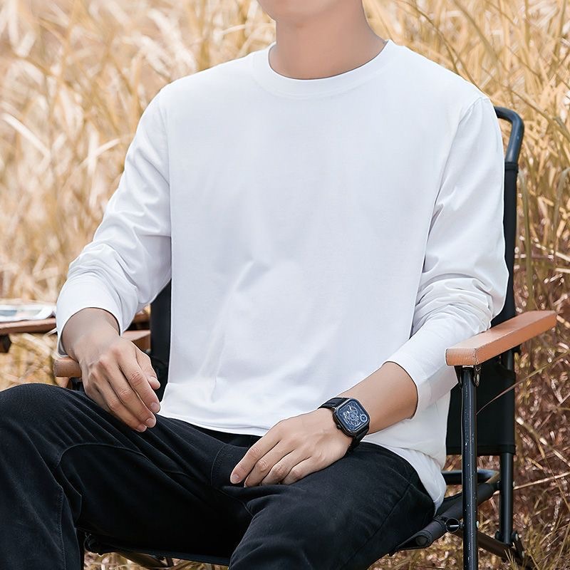 Otoño e Invierno nueva calidad de los hombres de manga larga Camiseta impresa camiseta de los hombres de cuello redondo más tamaño camiseta superior ropa de los hombres de la moda image 3