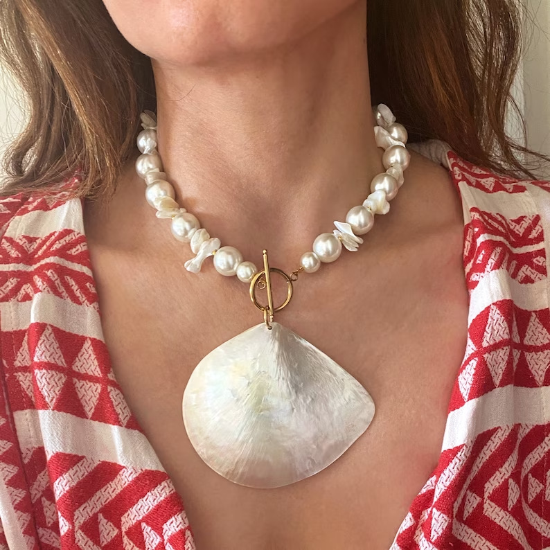 Wholesale Jewelry Casual Simple Style Sun Shell Titanium Steel Beaded Pendant Necklace display picture 7