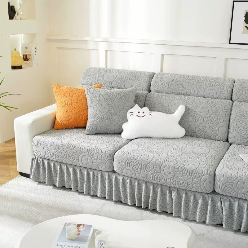 Осенне-зимний новый высокоэластичный чехол для дивана, универсальный полный комплект чехлов для дивана, противоскользящая подушка для гостиной, защита от кошачьей пыли, скандинавский стиль
