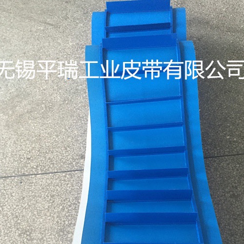 厂家直供 PU蓝色挡板导条输送带 蓝色传送带 无锡加工工业输送带