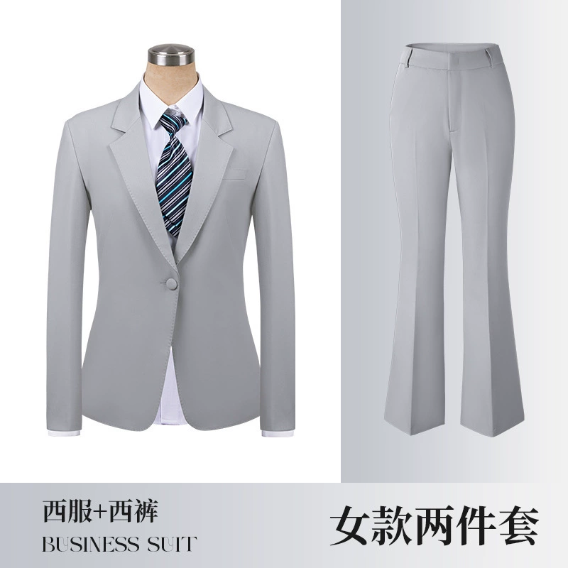 High-end black green suit, jewelry for work