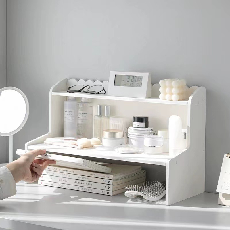 Estante de almacenamiento de escritorio de múltiples capas estante de almacenamiento dormitorio de estudiantes cosméticos organizador de juguetes estante de almacenamiento de artículos diversos de oficina