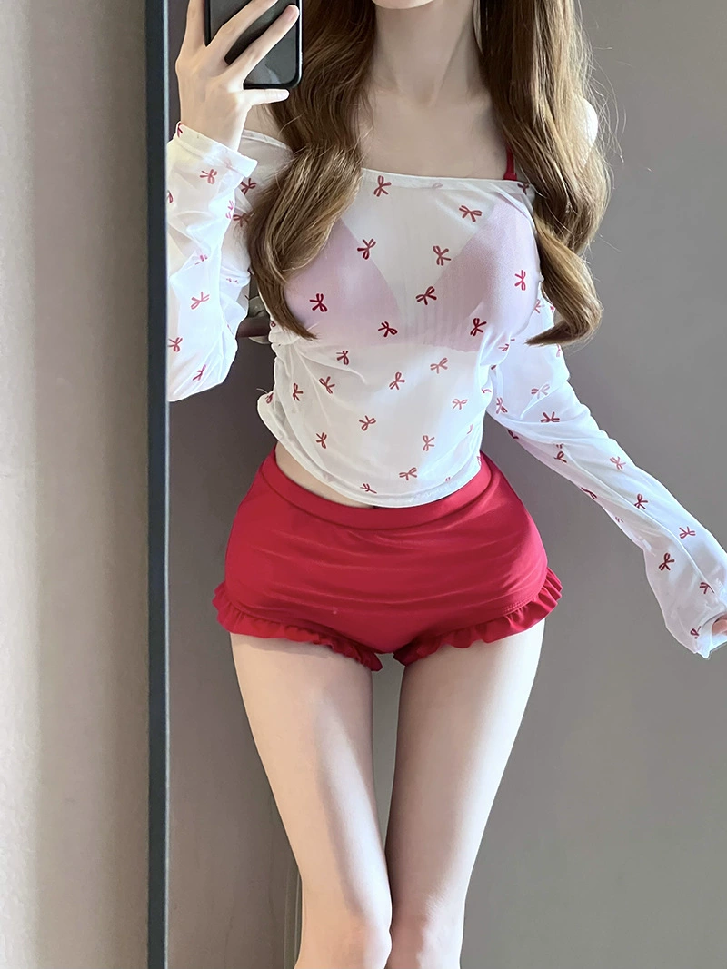 Sexy swimwear, split set, top with cups, 3 piece set