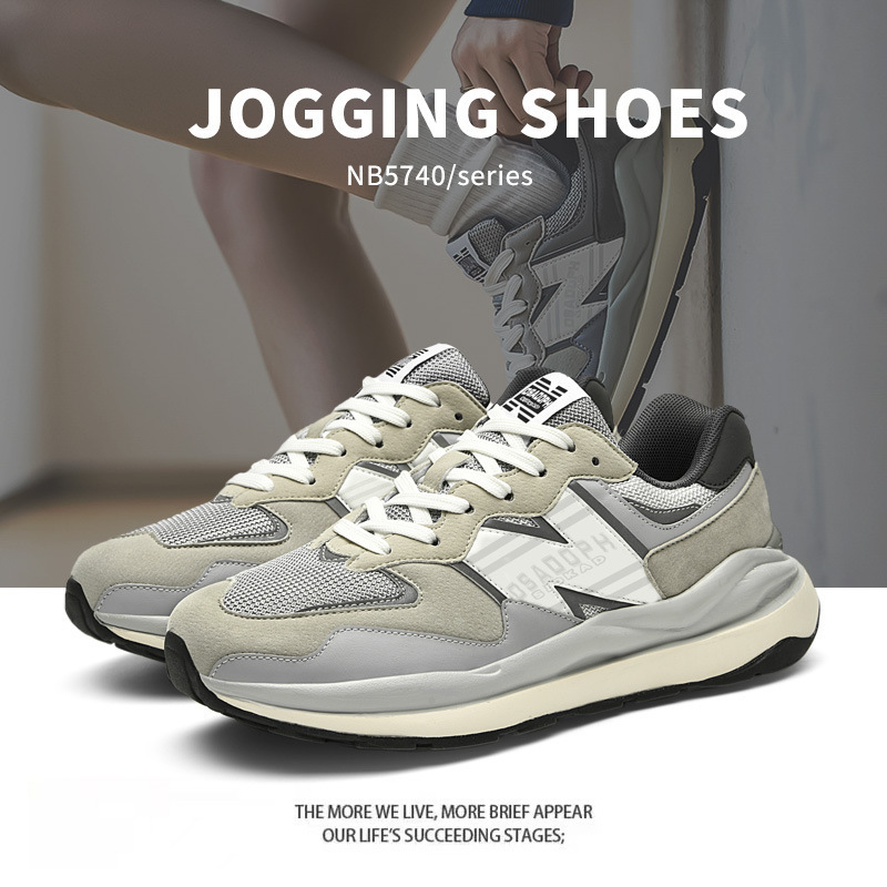 M5740 yuan zu gray spring and autumn New Bailun cool running n-word men's shoes sports casual shoes thick-soled daddy shoes fashionable student women