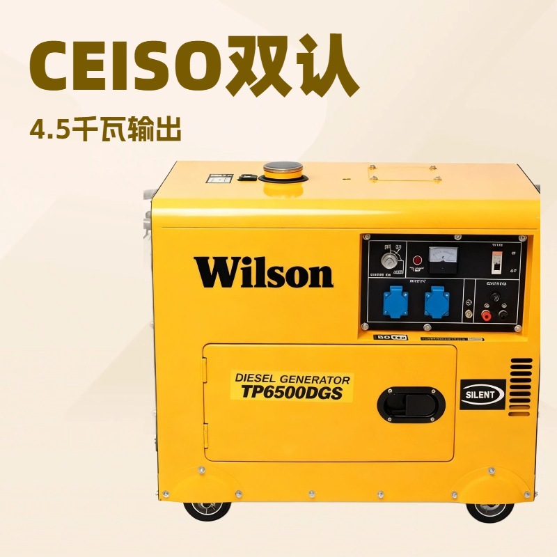 工厂直发超静音款柴油发电机组4.5千瓦50/60hz频率电启动纯铜电机