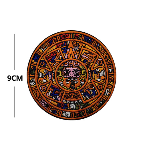 Overseas Mayan Calendar Patch Embroidered Aztec Sun Stone Velcro Armband