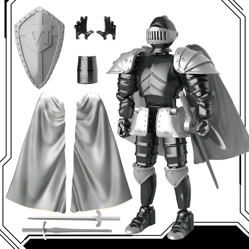 Muñecas de guerreros medievales multiarticulados transfronterizos, muñecas de armadura de doble forma de séptima generación al por mayor