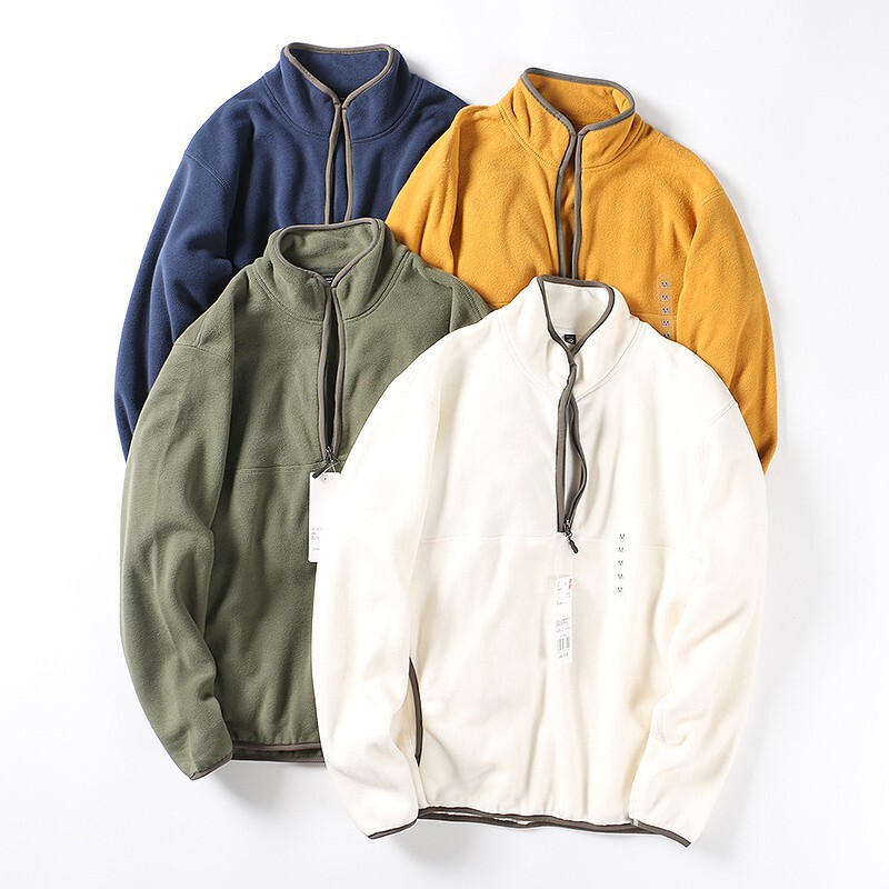 Island + light 280g polar fleece couple's half zipper sweater autumn and winter quick-hot warm loose pullover fashion