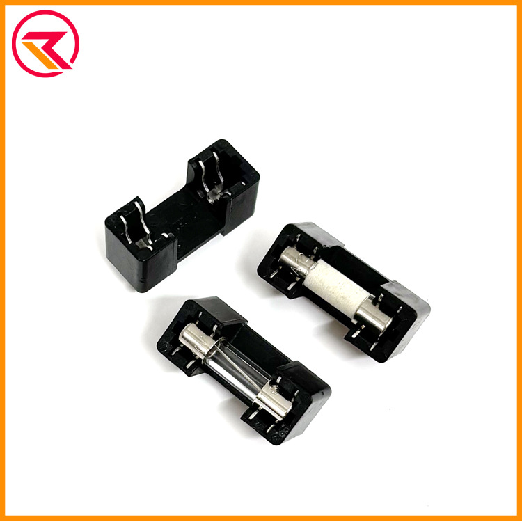 PCB板保险丝底座 5x20保险管座 10A250V 不带盖 双针双卡保险丝座