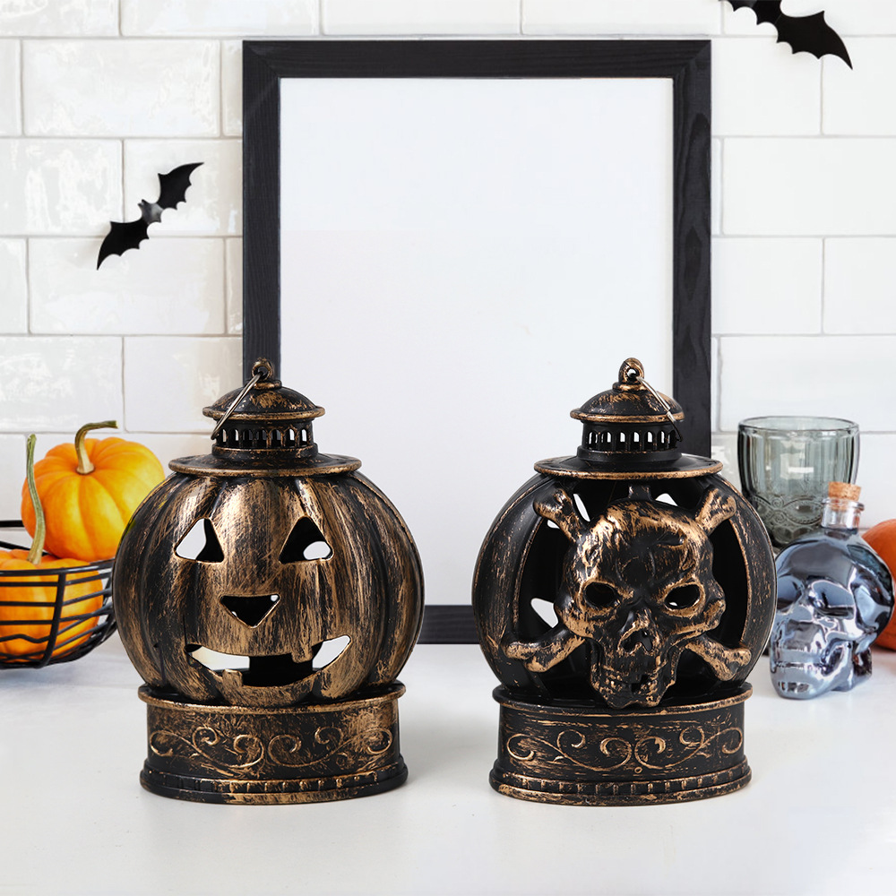 Lámpara de calabaza de Halloween decoración de fantasmas día de la noche lámpara de aire de terror decoración de props lámpara portadora led lámpara de esqueleto luminosa