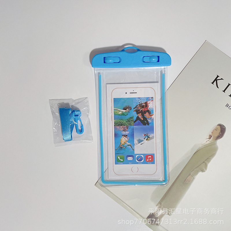 発光携帯電話防水バッグ、水泳、ラフティング、ダイビング用PVC蛍光携帯電話防水透明保護ケース、在庫あり、卸売|undefined