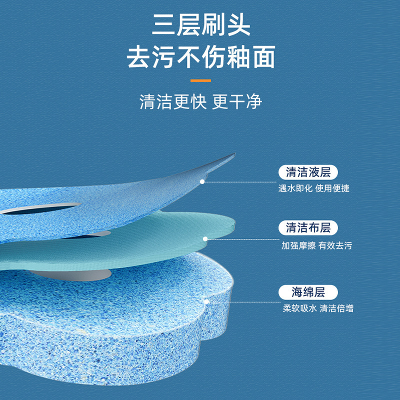 使い捨てトイレブラシ、溶解式交換ヘッド、トイレ掃除ブラシセット、死角なし、除染、家庭用、使い捨て、環境に優しい|undefined