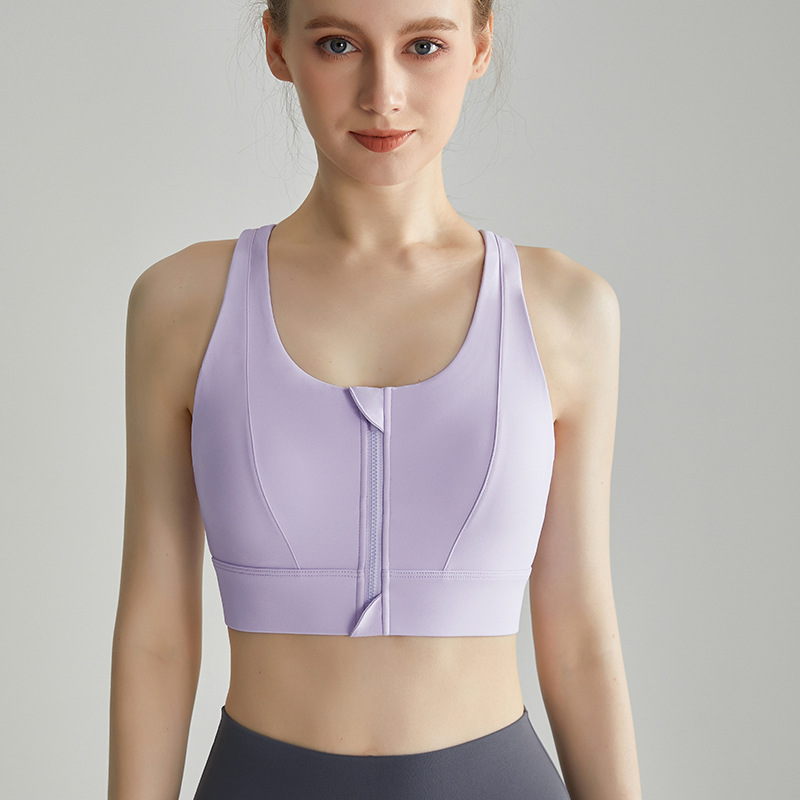 LAHN frontal zipper ropa interior deportiva antichoque recopilación para correr trasera transpirable Lycra con cojín de pecho chaleco de yoga fitness