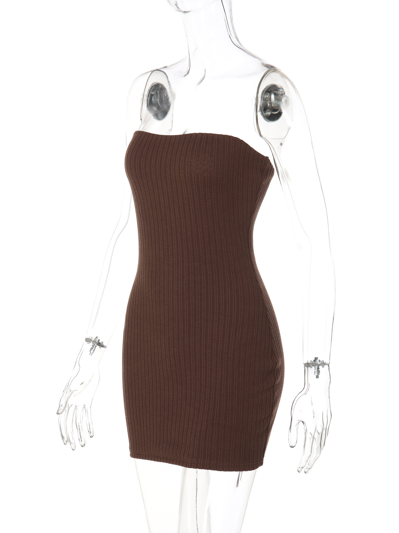 Women's Clothing Spring 2026 European American Style Off-Shoulder Strapless Slim Fit Bodycon Dress For Women Pure Sexy_ecoleips.com