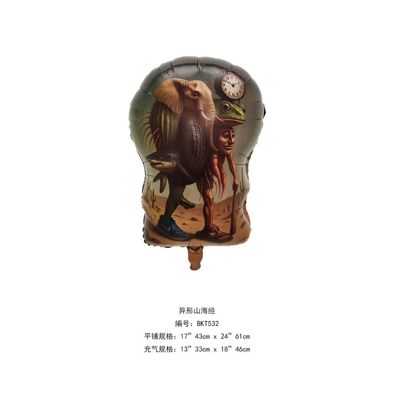 跨境美国山海经tungtungsahur木棍人tralalo鲨鱼铝膜生日派对气球|undefined