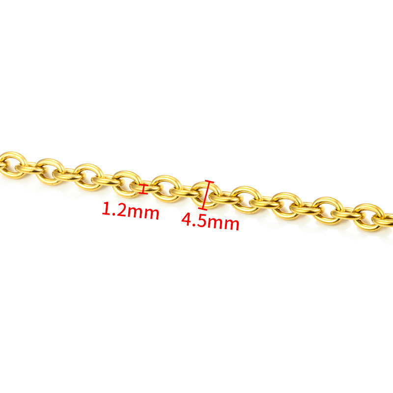 Plating Design 1 Piece 304 Stainless Steel Coffee Bean Chain Round Pearl Chain Cable Chain Jewelry Accessories