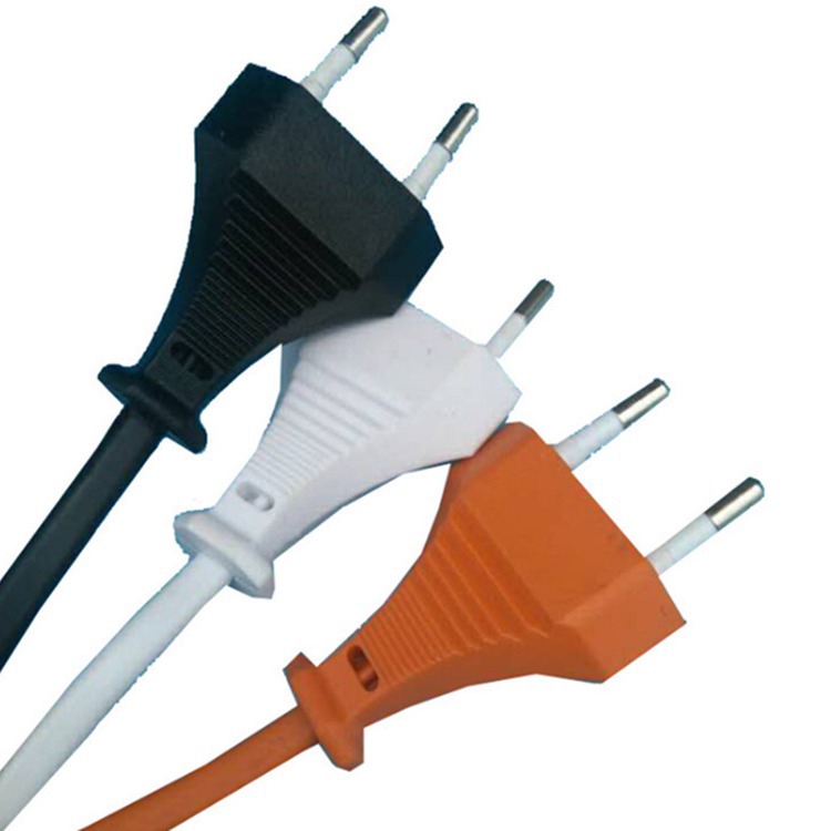 销售 欧规两圆插欧洲 电风扇电机303开关线 两极插头打印机