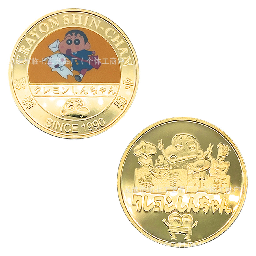 Lápiz de animación pequeño nuevo alrededor de doce monedas conmemorativas de pintura metálica coleccionable insignia puede ser aprobado