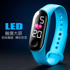 新款愛心白燈防水韓版夜光觸屏LED電子表 兒童熱銷款運動手環表