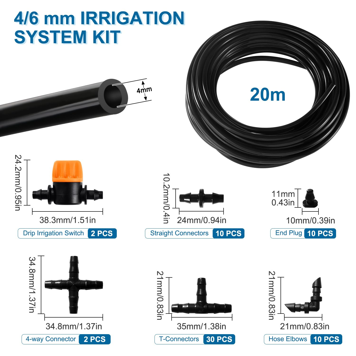 Kit de riego por goteo transfronterizo DIY automático de riego de flores jardinería goteo cabezal de riego por goteo ajustable dispositivo del sistema de micro-rociador image 14
