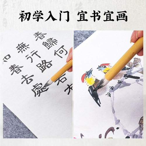 The brush and hair brush are used for calligraphy practice. Professional-grade soft brush for traditional Chinese painting and calligraphy. White cloud brush, large, medium and small.