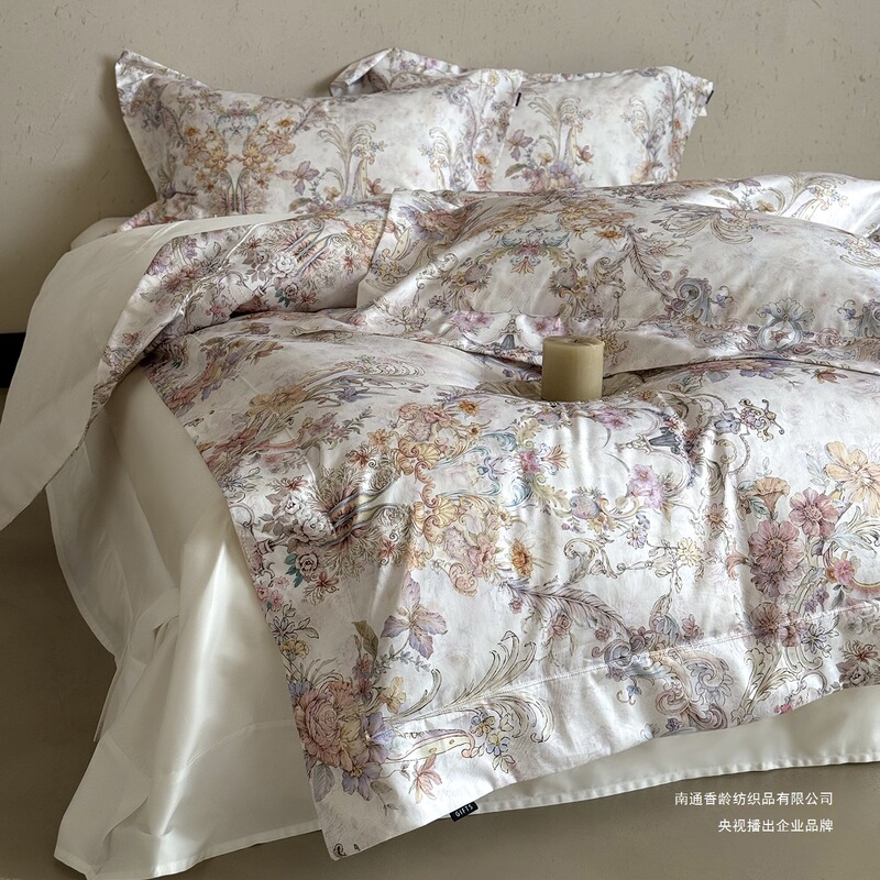 【香龄优品】美式数码印花100支长绒棉四件套全棉纯棉被套床品|undefined