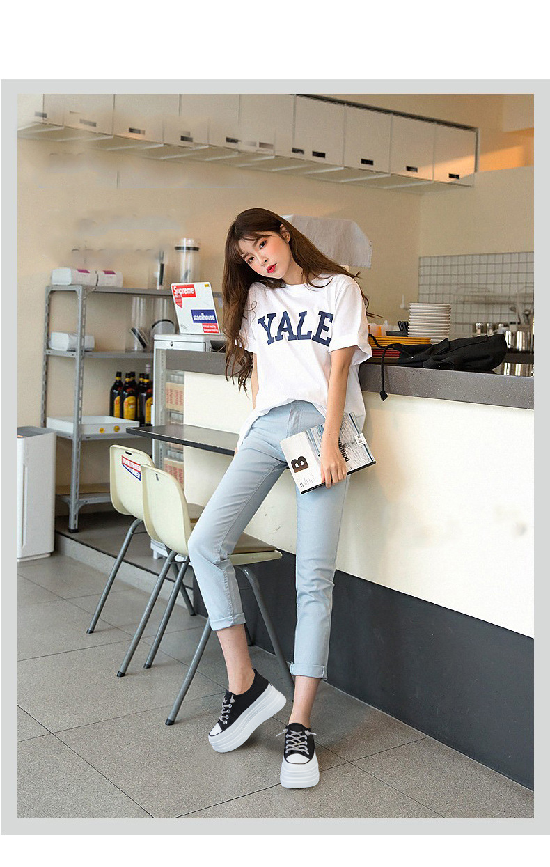 Giày sneaker nữ đế dày lưới thoáng khí tăng chiều cao mùa hè 2026 — M2227 Cam, M2227 Đen, M2227 Trắng chi tiết 5