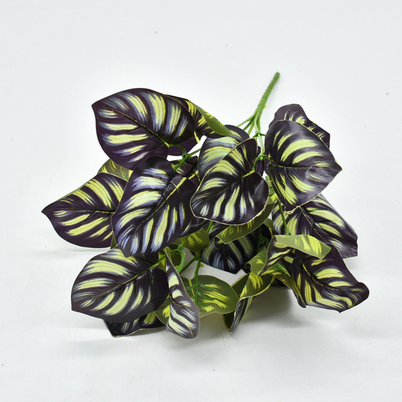 メーカー直販シミュレーション植物プラスチック造花植物壁配材ゴム手触り葉亀背葉緑羅|undefined