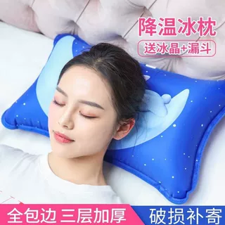 降温枕头冰晶枕竹席冰丝凉席单人成人冰枕头凉用夏季凉爽儿童凉枕